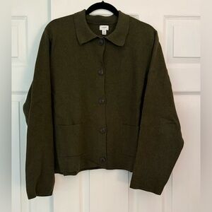 Green army cardigan